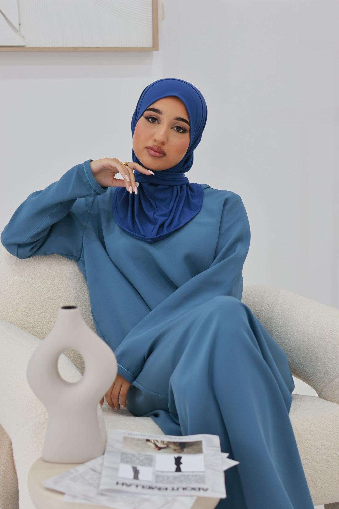 Modern Abaya Set Navy